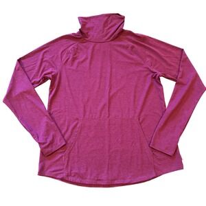 Eddie Bauer Funnel Cowl Athletic Top L Outdoor Active Granola Gorpcore Hiking